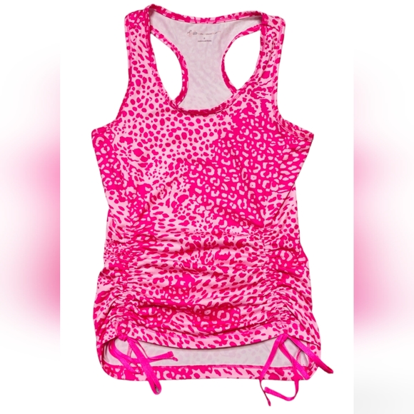 Sofia Vergara Active Pink & Barbie Pink Leopard Workout Top - Picture 12 of 12